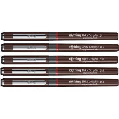 Rotring Tikky Graphic Fineliner- 5 Pen Set