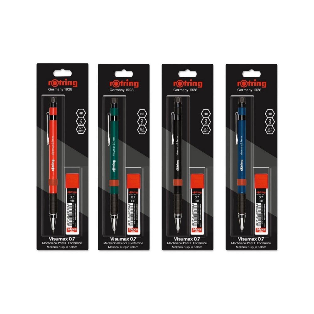 Rotring Visumax Mechanical Pencil 0.7 mm Black with 24 HB Leads Blister Pack