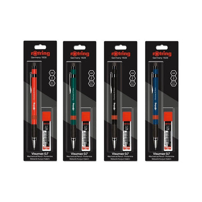 Rotring Visumax Mechanical Pencil 0.7 mm Black with 24 HB Leads Blister Pack