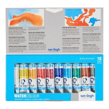 Royal Talens Van Gogh 10ML Watercolor Tubes Pack Of 10