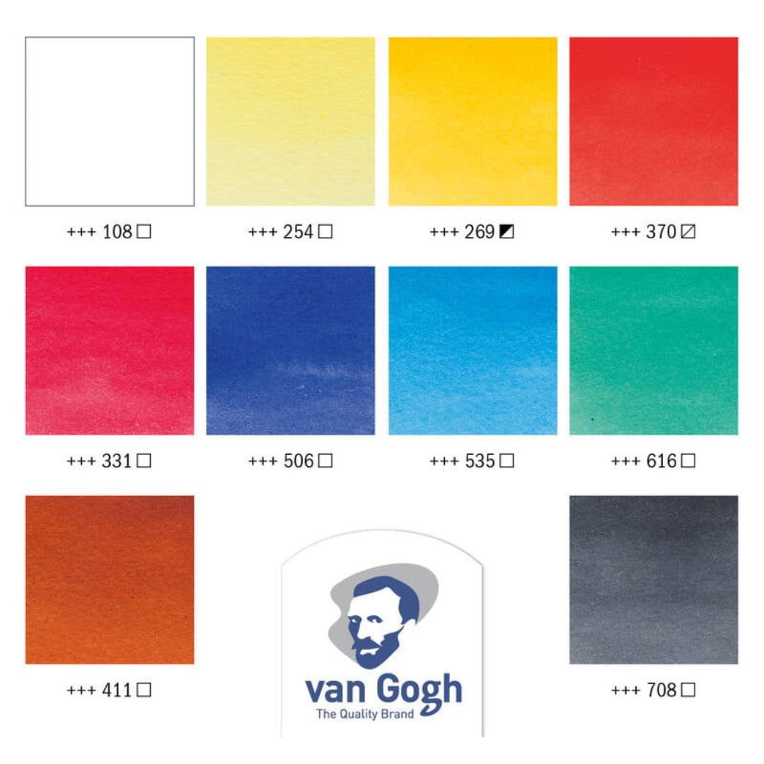 Royal Talens Van Gogh 10ML Watercolor Tubes Pack Of 10