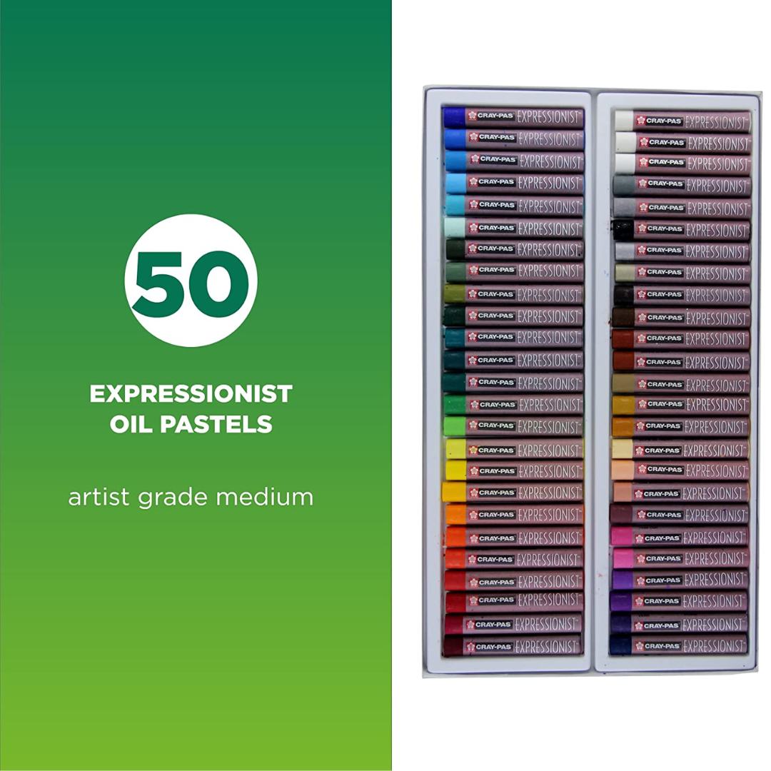 Sakura Expressionist Oil Pastels, Set Of 50 Assorted Colors