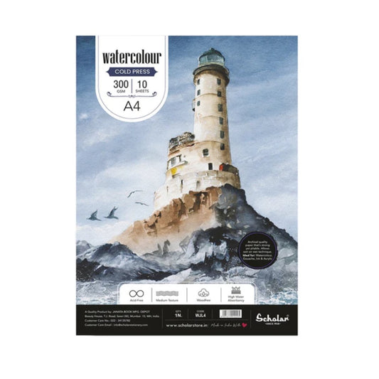 Scholar A4 Watercolour Cold Pressed Medium Loose Sheets