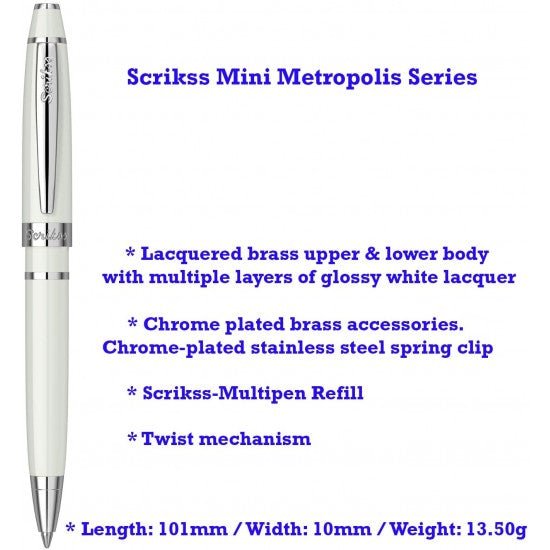 Scrikss Mini Metropolis Ivory-CT Ballpoint Pen