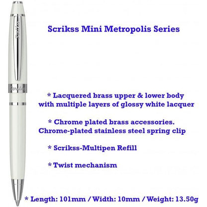 Scrikss Mini Metropolis Ivory-CT Ballpoint Pen