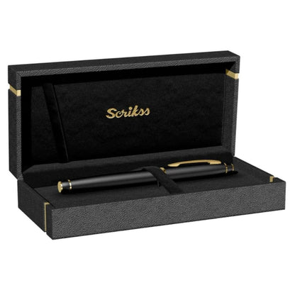 Scrikss Noble 35 Roller Ball Matt Black Gold Pen