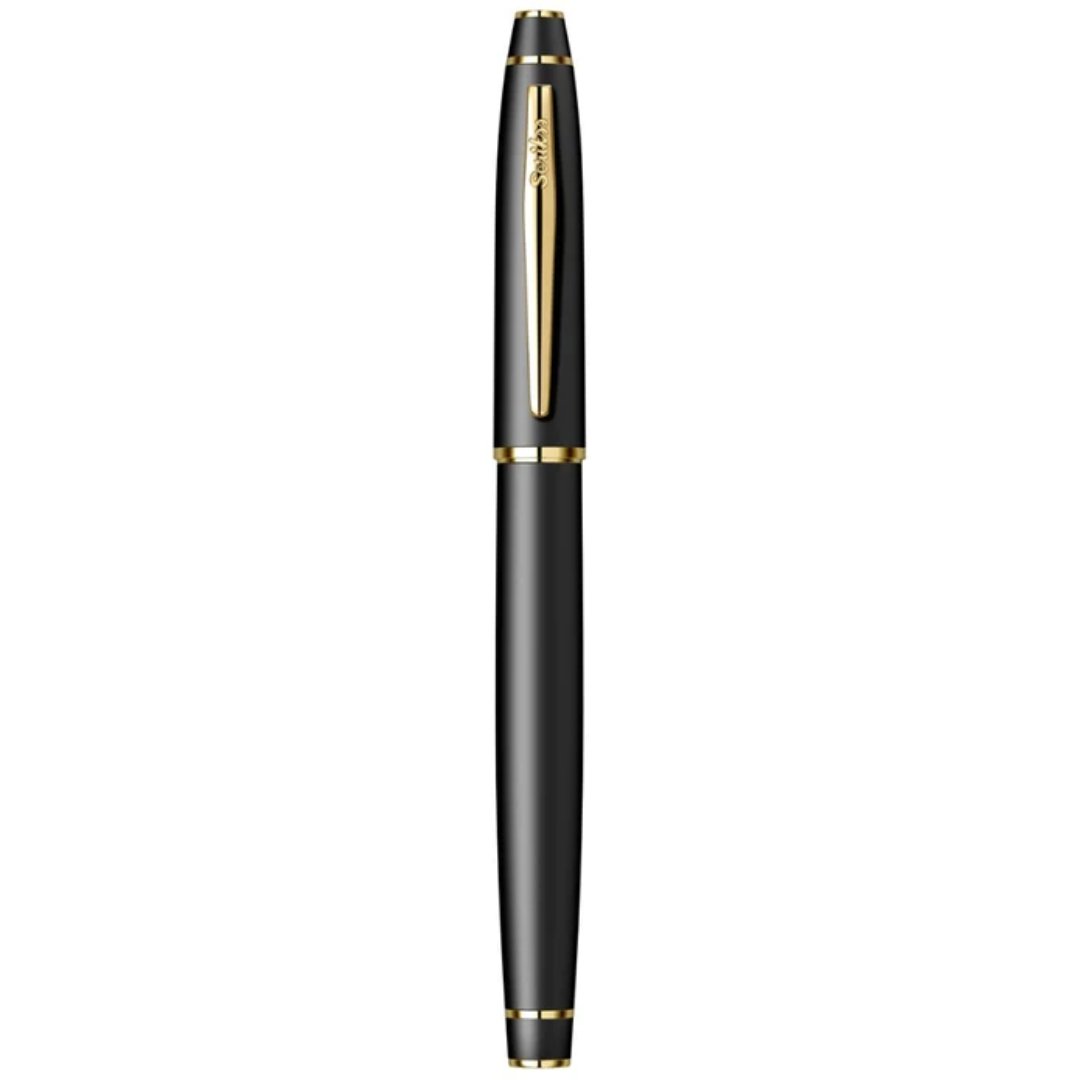 Scrikss Noble 35 Roller Ball Matt Black Gold Pen