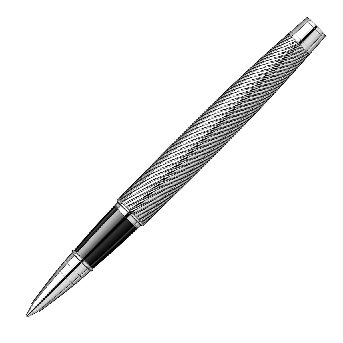 Scrikss Noble 35C Spiral Black Chrome Roller Ball Point Pen