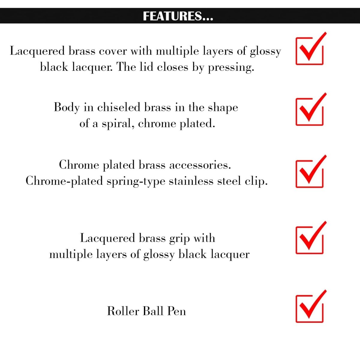 Scrikss Noble 35C Spiral Black Chrome Roller Ball Point Pen