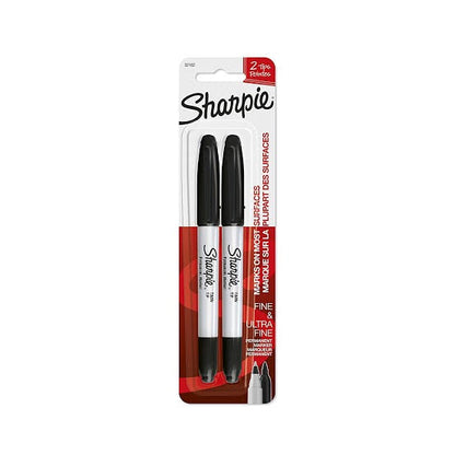 Sharpie Twin Tip Permanent Markers, Fine and Ultra Fine