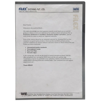 Solo Clear Folder- Pack Of 12