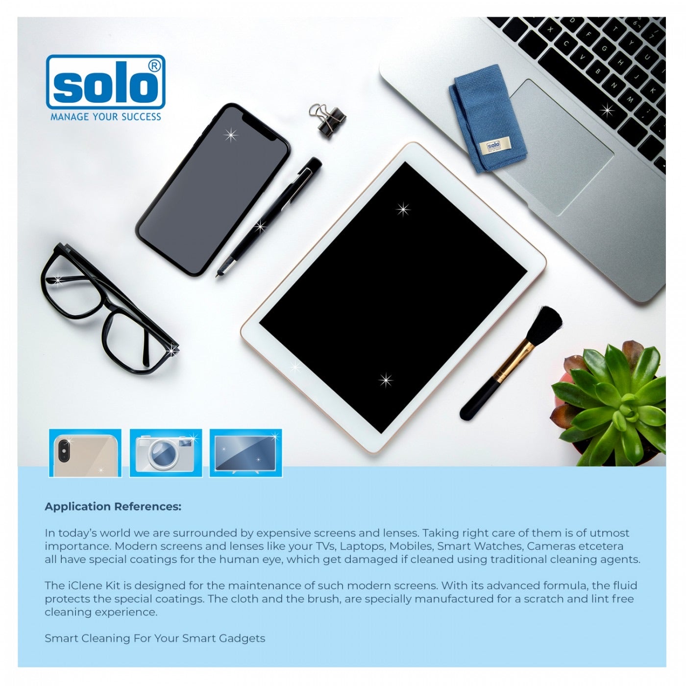 SOLO LENS & GLASS ICLENE CLEANING KIT