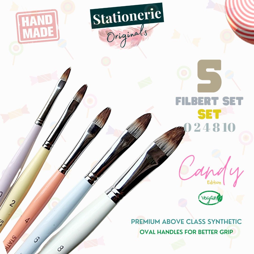 Stationerie Candy Filbert Brush Set of 5