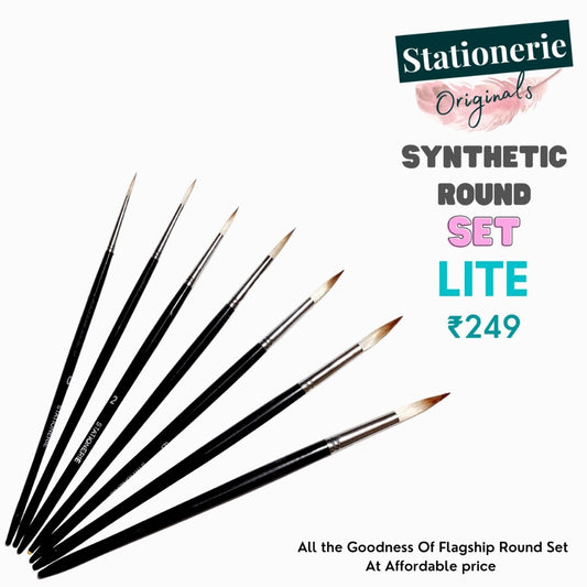Stationerie Handcrafted Round Set Of 7 Lite Salwood Edition