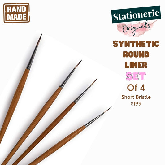 Stationerie Handcrafted Signature Synthetic Round Liner Set Of 4