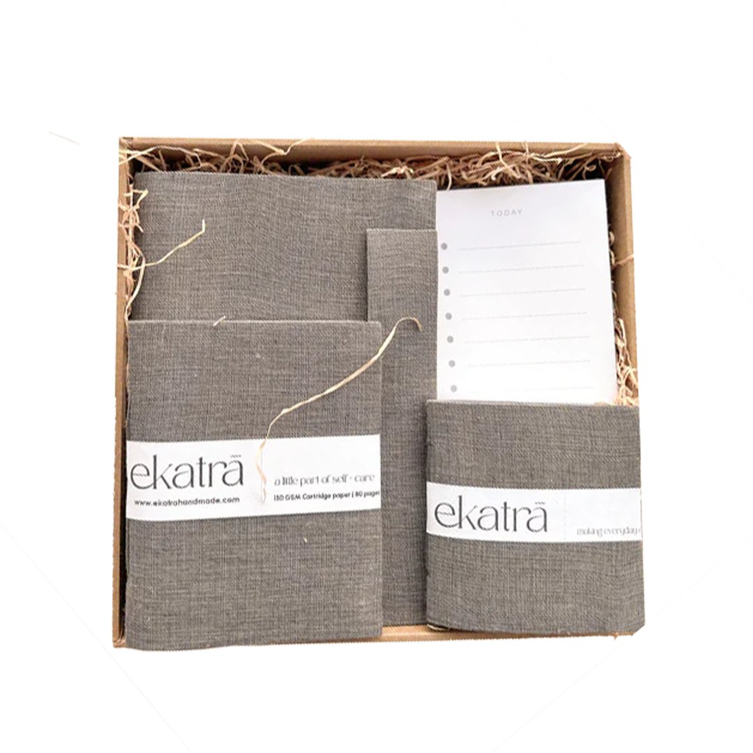 Stationery Loaded Gift hamper personalized by Ekatra Loaded Gift Box - Solid Grey