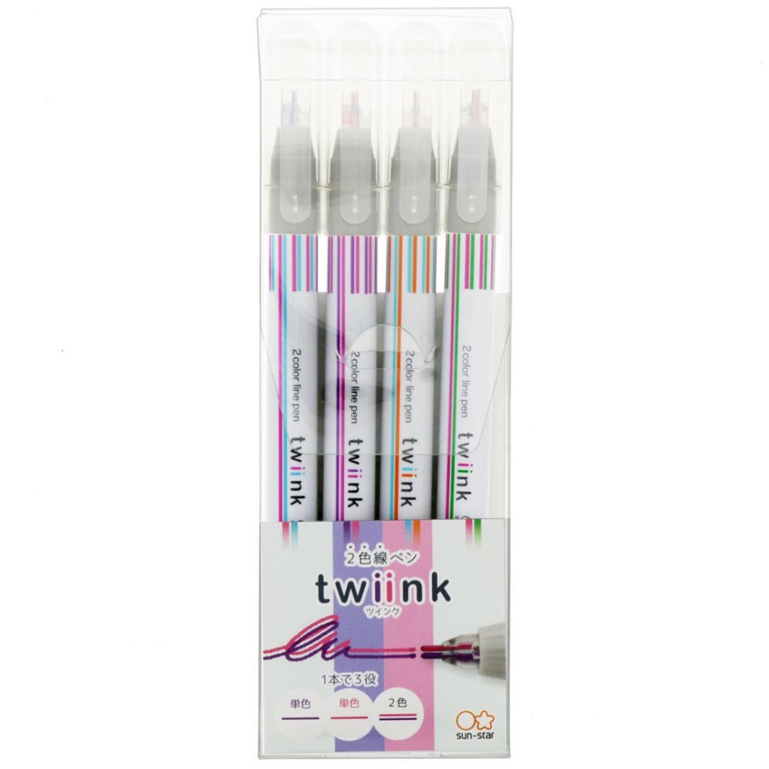 Sun Star Double Color Pens-Set Of 4