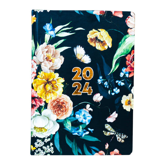 The Art Loom 2024 Annual Planner | Black Floral Bloom