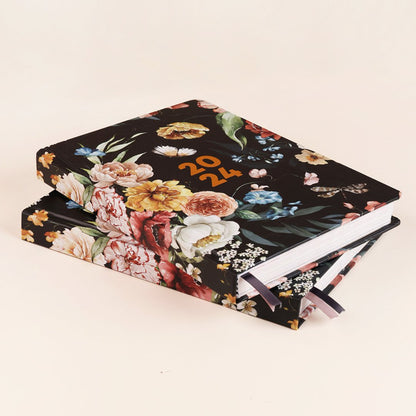 The Art Loom 2024 Annual Planner | Black Floral Bloom