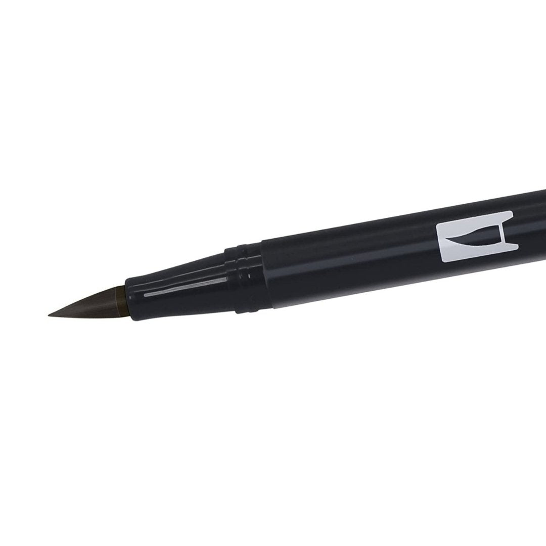 Tombow ABT-N15-6P Fibre Tip Pen Dual Brush Pen with Two Nibs - Black