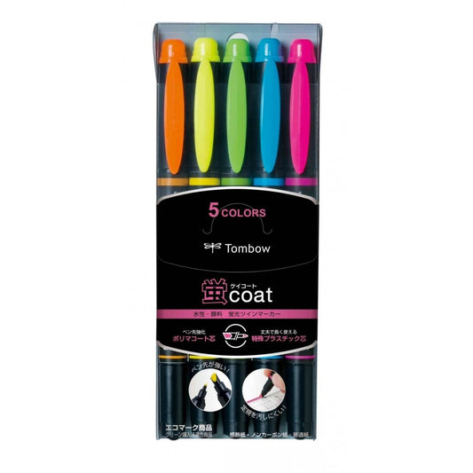 TOMBOW Edge Dual Tip Highlighter, Set Of 5