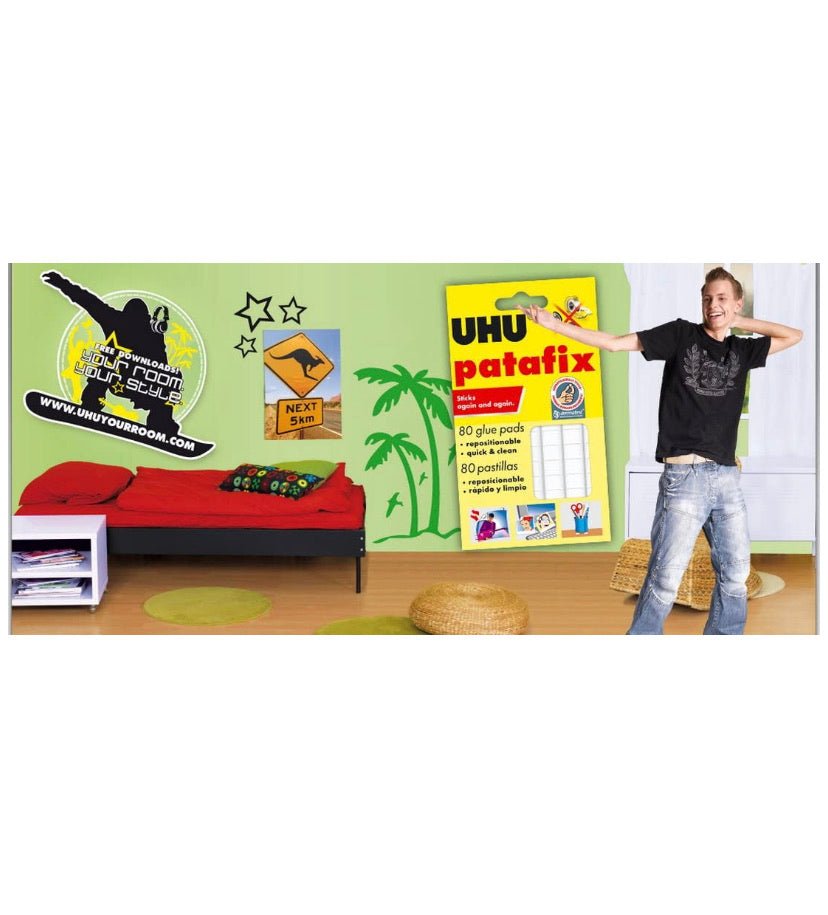 UHU Patafix Glue Pad Removable Reusable White 80 Pads