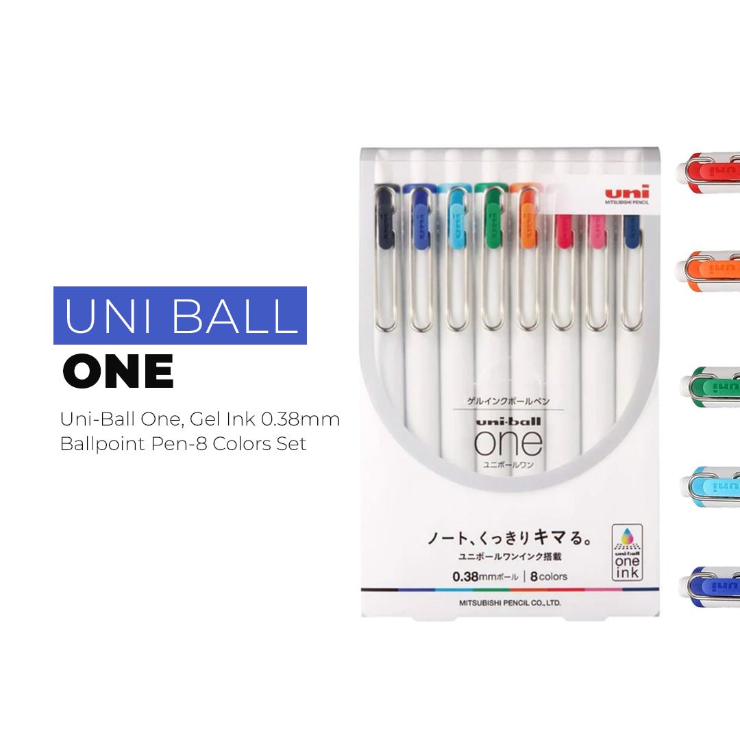 Uni-Ball One Gel Ink Color Pens-Pack Of 8