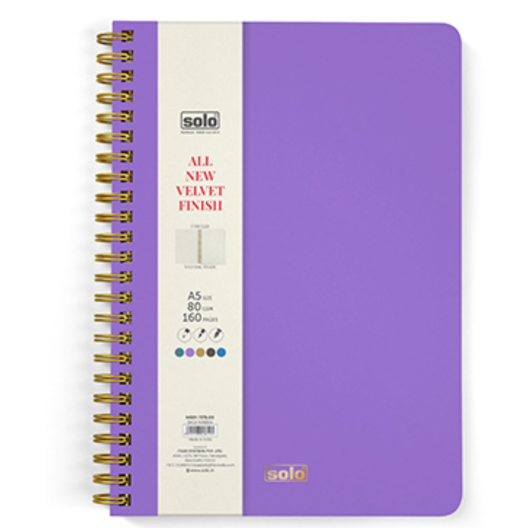 Solo Velvet Finish Notebook (Unruled)-A5