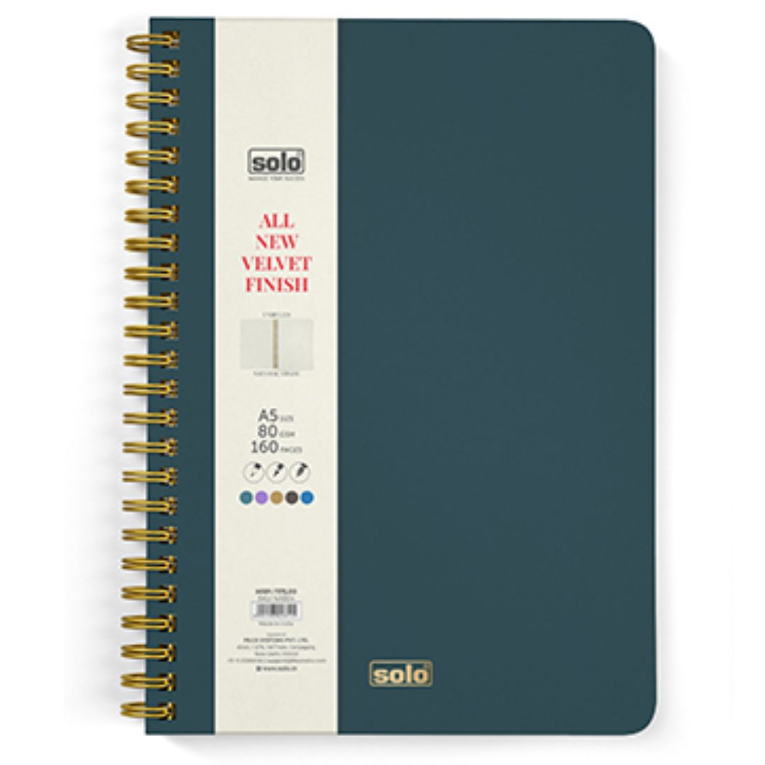 Solo Velvet Finish Notebook (Unruled)-A5