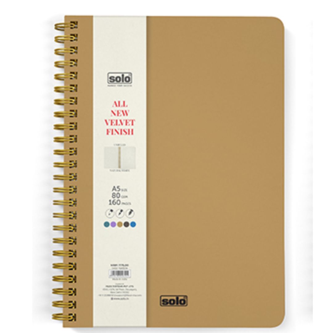 Solo Velvet Finish Notebook (Unruled)-A5