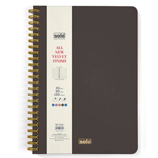 Solo Velvet Finish Notebook (Unruled)-A5
