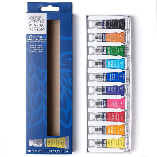 Winsor & Newton Cotman Water Colour -  Set of 10 Tubes x 5ml