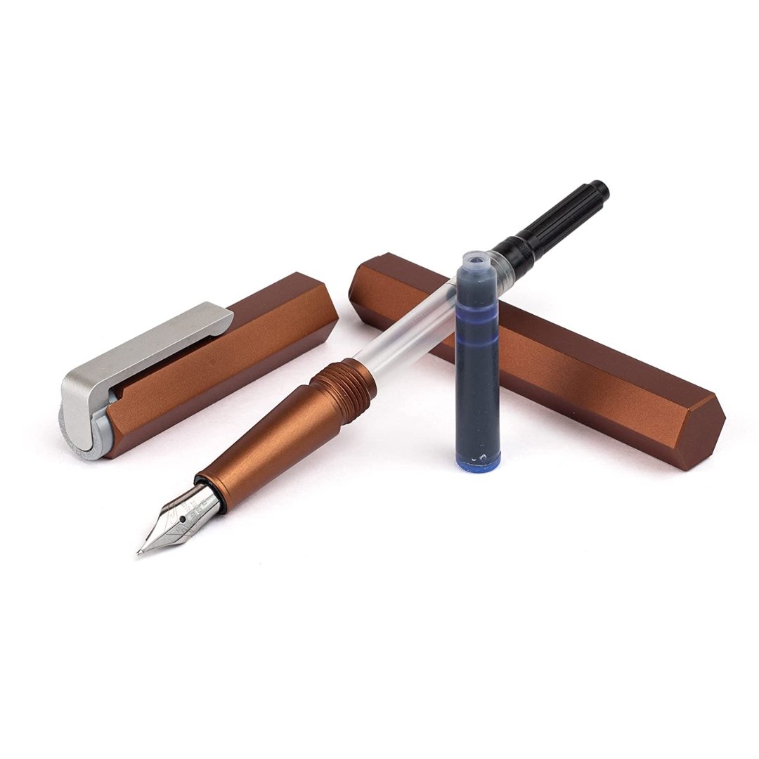Worther Compact Mocca Brown Aluminum Fountain Pen