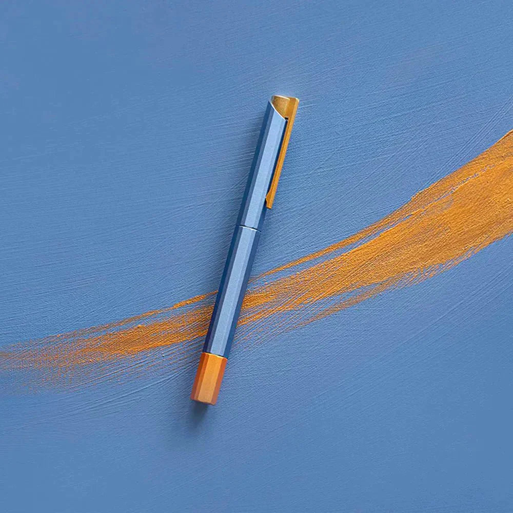 Ystudio Glamour Series Evolve Bihex Blue Gin Rollerball Pen